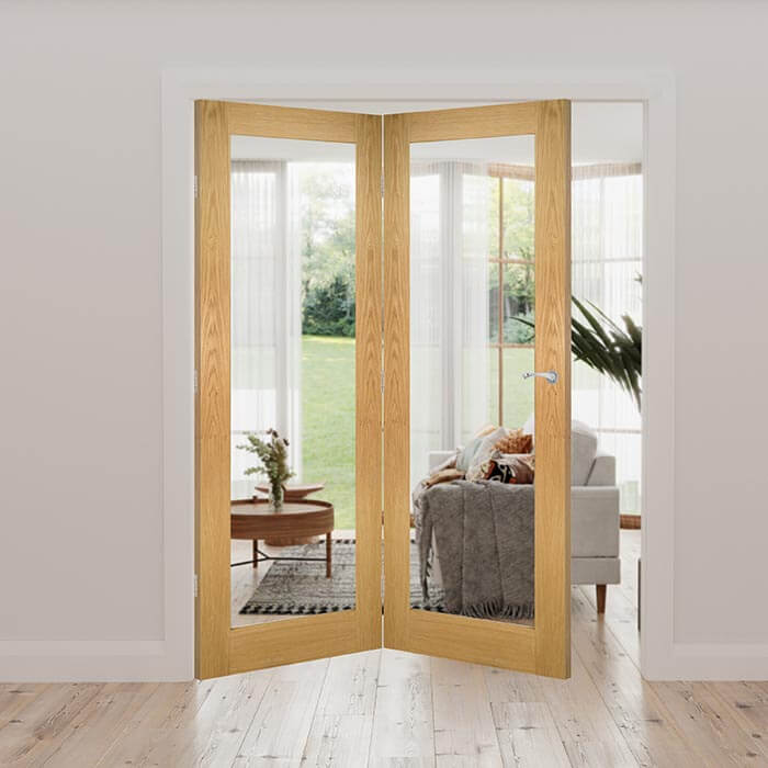 Walden Glazed Oak Internal Bifold Door Kit
