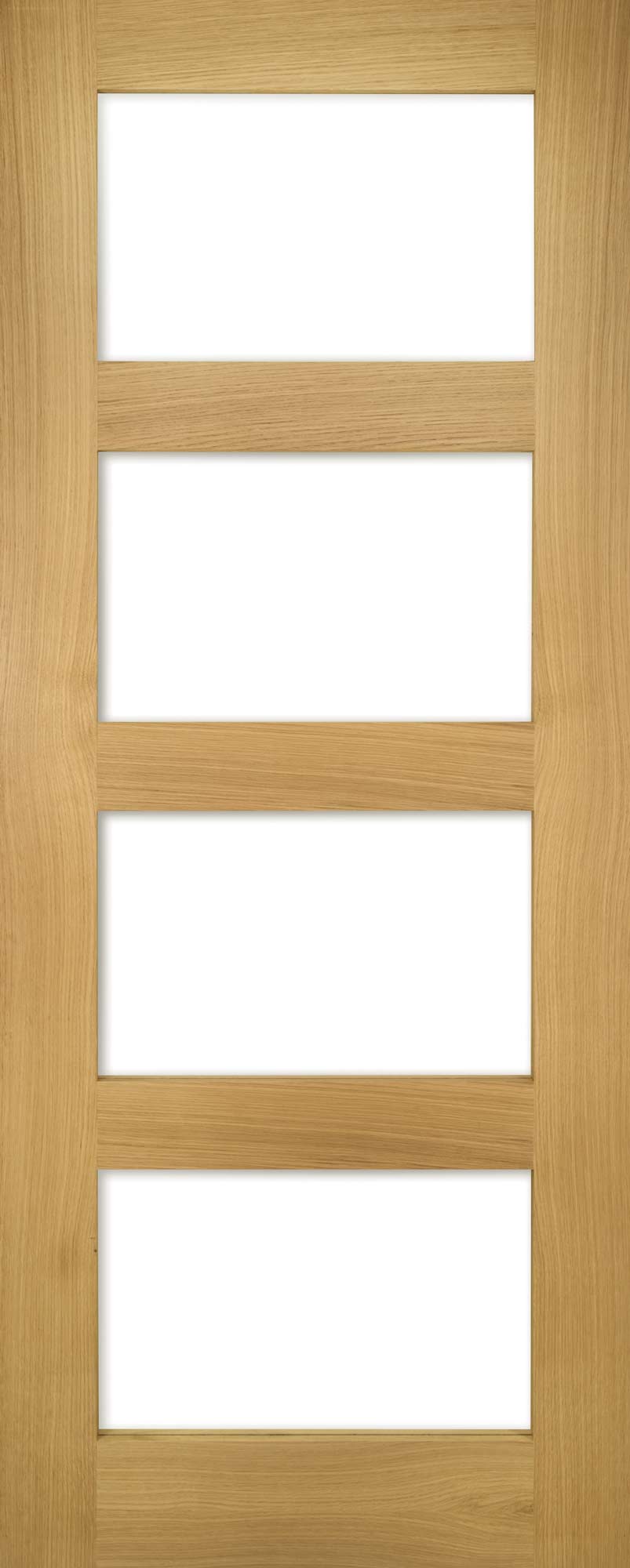 Coventry Four Panel Glazed Shaker Oak Door