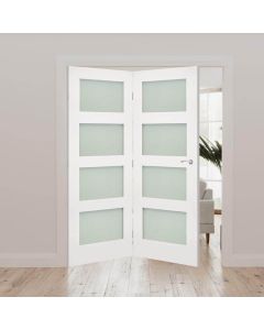 Coventry Obscured Glazed White Primed Internal Door Fold Kit