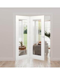 Denver Clear Glazed White Primed Internal Door Fold Kit