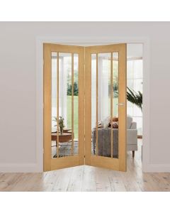 Norwich Clear Glazed Oak Internal Door Fold Kit