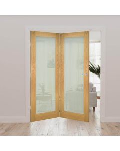 Walden Obscured Glazed Oak Internal Door Fold Kit