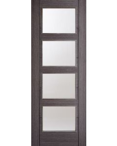 Vancouver Ash Grey 4L Clear Glazed Internal Door