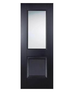 Arnhem Black Primed 2 Panel Glazed Internal Door