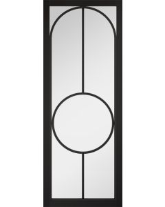Bowery Black Prefinished Clear Glazed Door