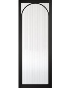Melrose Black Prefinished Reeded Glazed Door