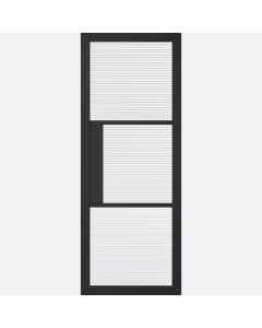 Tribeca Black 3L Glazed Reeded Internal Door