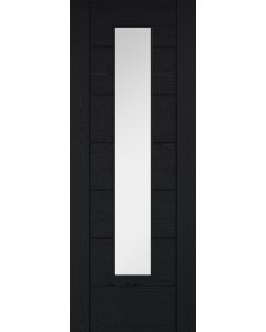 Linear Black Prefinished Laminate 7 Panel Glazed Door