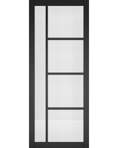 Brixton Black Prefinished Clear Glazed Internal Door