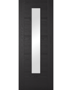 Vancouver 1L Pre-finished Glazed Charcoal Black Door