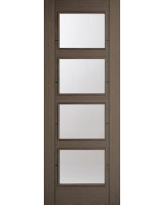 Vancouver Choco Grey 4L Clear Glazed Internal Door