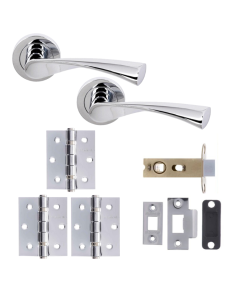 Colorado Door Lever - Polished Chrome Privacy/WC Pack (Square)