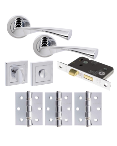 Colorado Door Lever Square Privacy / WC - Satin Chrome pack