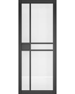 Dalston Black Prefinished Clear Glazed Internal Door