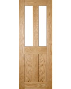 Eton Internal Unfinished 4 Flat Panel Glazed Oak Door