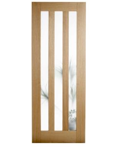 Utah Three Panel Glazed Oak Door