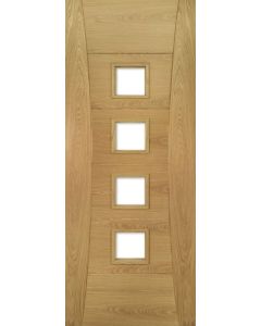 Pamplona Internal Engineered Prefinished Glazed Oak Door