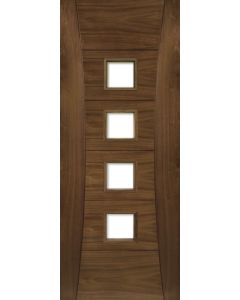 Pamplona Glazed Prefinished Walnut Fire Door