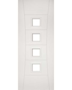 Pamplona Internal Engineered Primed White Clear Glazed Door