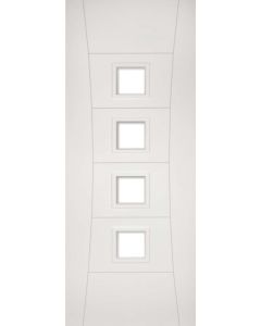 Pamplona Glazed White Primed Fire Door