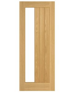 Ely Prefinished Oak 1SL Glazed Internal Door facing forwards