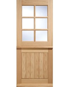 6 Panel Cottage Stable Engineered Door Clear Bevelled Glazing