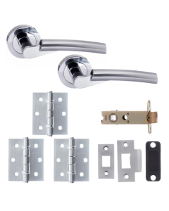 Florida Door Lever -  Satin Chrome / Polished Chrome Pack