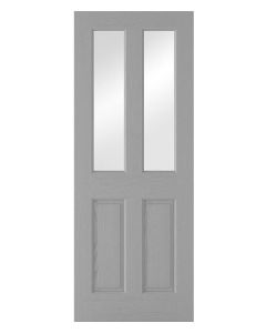 Textured 2 Panel 2 Light Prefinished Grey Glazed Internal Door