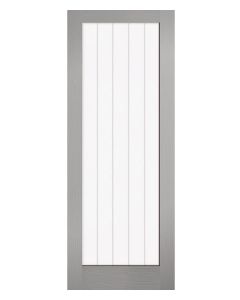 Textured Vertical 1 Light Prefinished Grey Internal Door