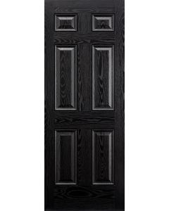 Colonial Black 6 Panel GRP External Door