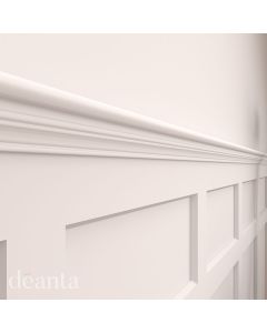 Deanta White Primed Bullnose Moulding on wall panels