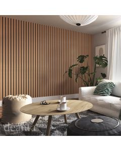 Immerse Acoustic Panelling Oak PLUS in a living room environment