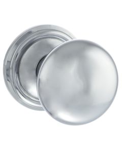 Harrogate Mushroom Mortice Polished Chrome Door Knob