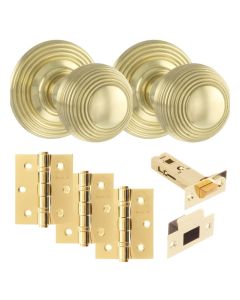 Door Knob - Polished Brass Fitting Pack