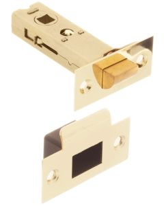 3" Heavy Duty Double Spring Internal Door Latch - Polished Brass