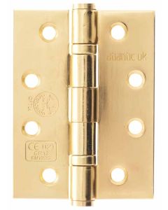 4" Polished Brass FD30 Rated Butt Hinge
