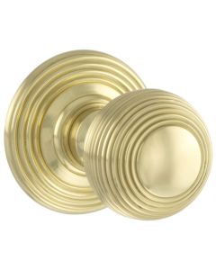 Polished Brass Reeded Door Knob