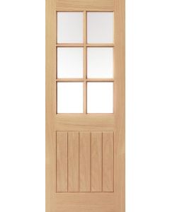 Thames Unfinished Oak 6 Light Internal Door