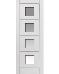 Quattro Glazed White Primed Internal Door