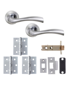 Texas Door Lever - Satin Chrome Pack