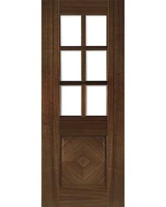 Kensington Prefinished Glazed Walnut Door