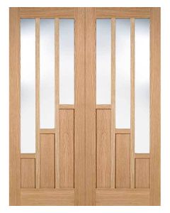 Coventry Prefinished Oak Clear Glazed Internal Door Pair