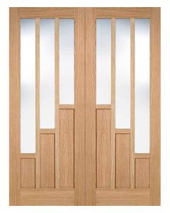 Coventry Prefinished Oak Clear Glazed Internal Door Pair