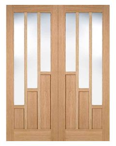 Coventry Unfinished Oak Clear Glazed Internal Door Pair
