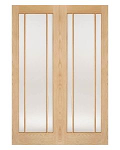 Lincoln Oak Clear Glazed Internal Door Pair