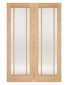 Lincoln Oak Clear Glazed Internal Door Pair