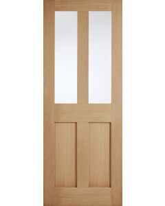 London Flat 4P Unfinished Oak Glazed Internal Door