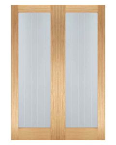 Mexicano Oak Pattern 10 Glazed Internal Door Pair