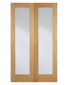 Pattern 20 Oak Clear Glazed Internal Door Pair