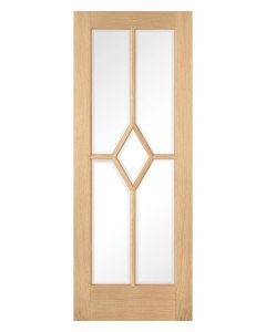 Reims 5 Panel Diamond Prefinished Oak Internal Glazed Door